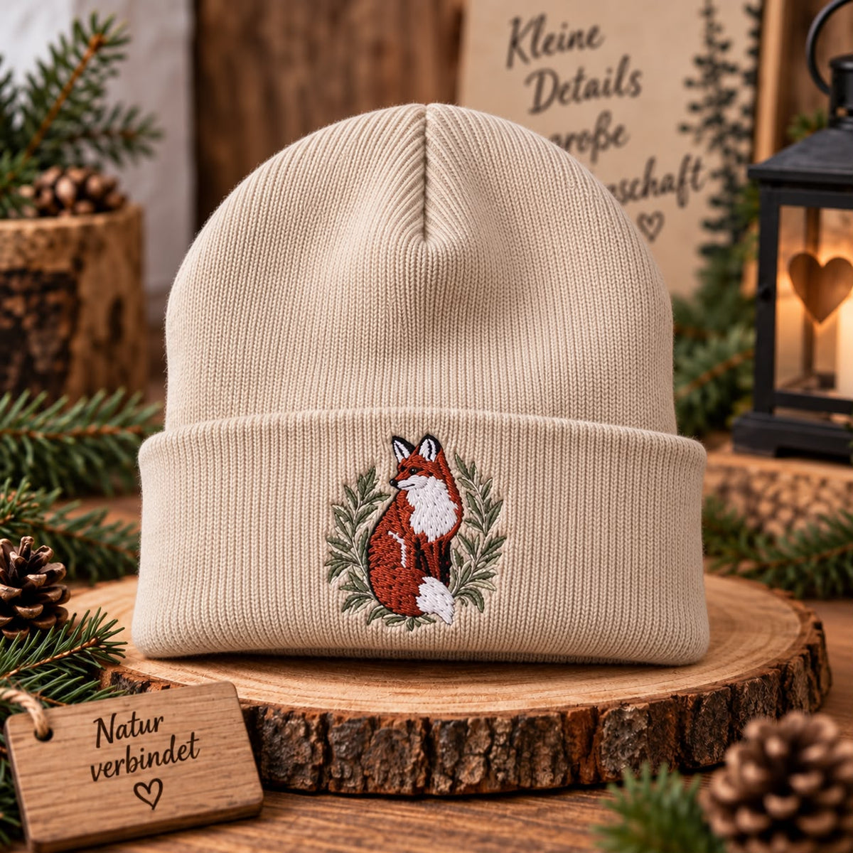 Weiche Mütze mit Fuchsdesign Jagd Natur