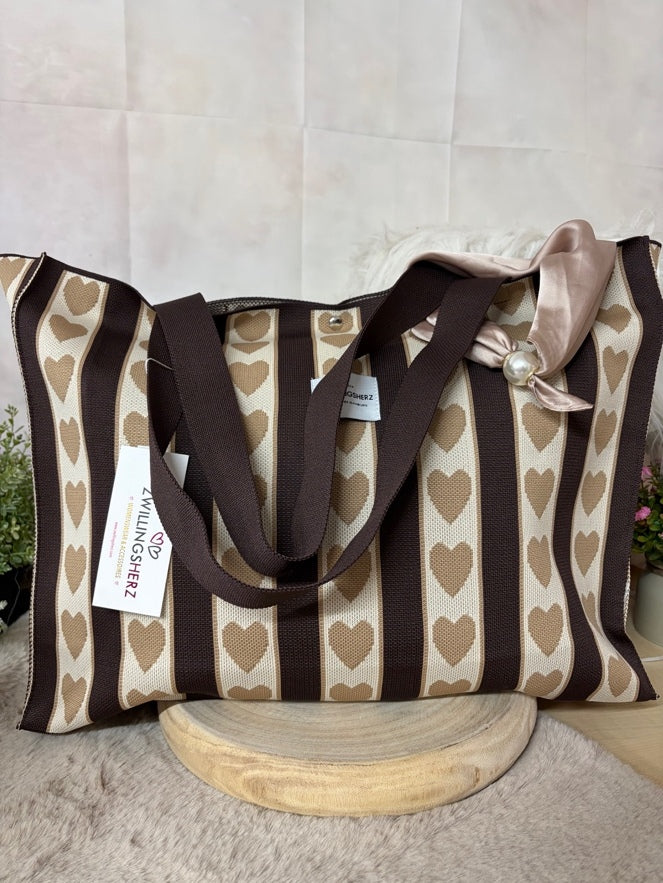 Zwillingsherz Shopper „Herz“ in Brauntöne/ Beige