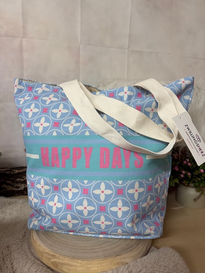 Zwillingsherz Shopper „Happy Days“ in Bunt