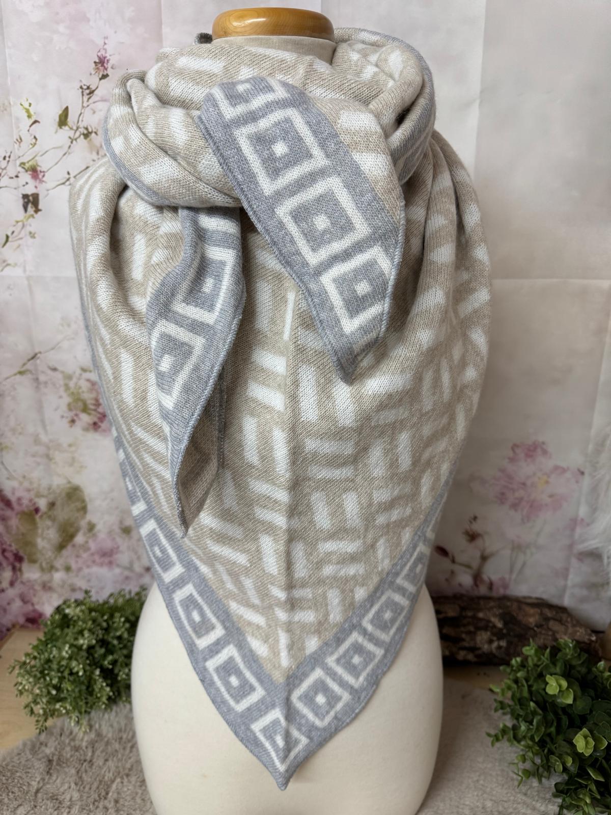 Dreieckstuch Kopenhagen – Grau/ Beige