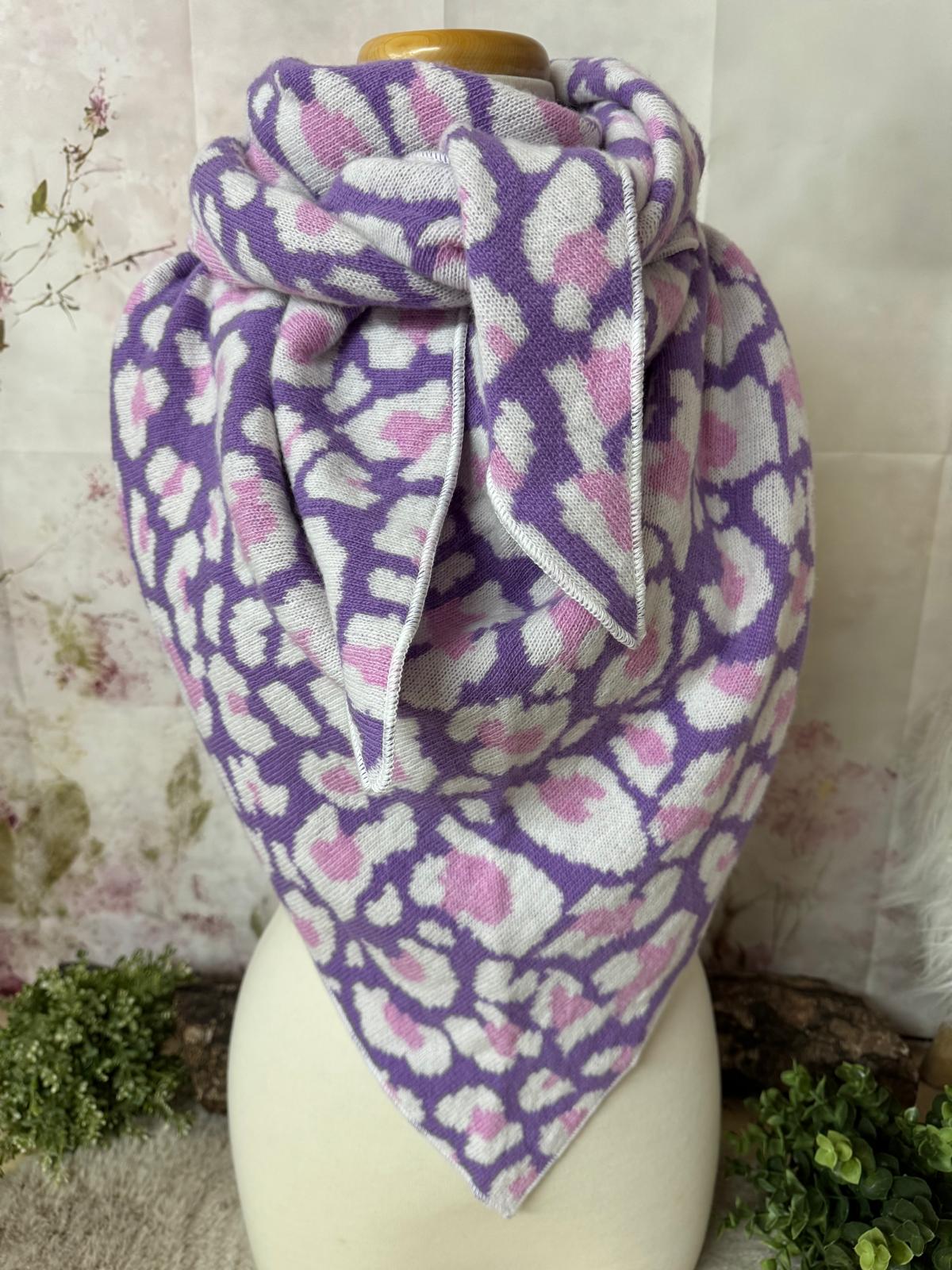 Dreieckstuch Leo - Kaschmir-Mix – Lila/ Rosa