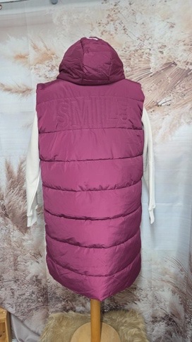 Zwillingsherz ärmelloser Steppmantel Pink Rückseite