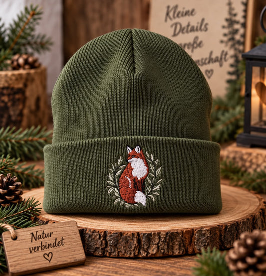 Weiche Mütze mit Fuchsdesign Jagd Natur