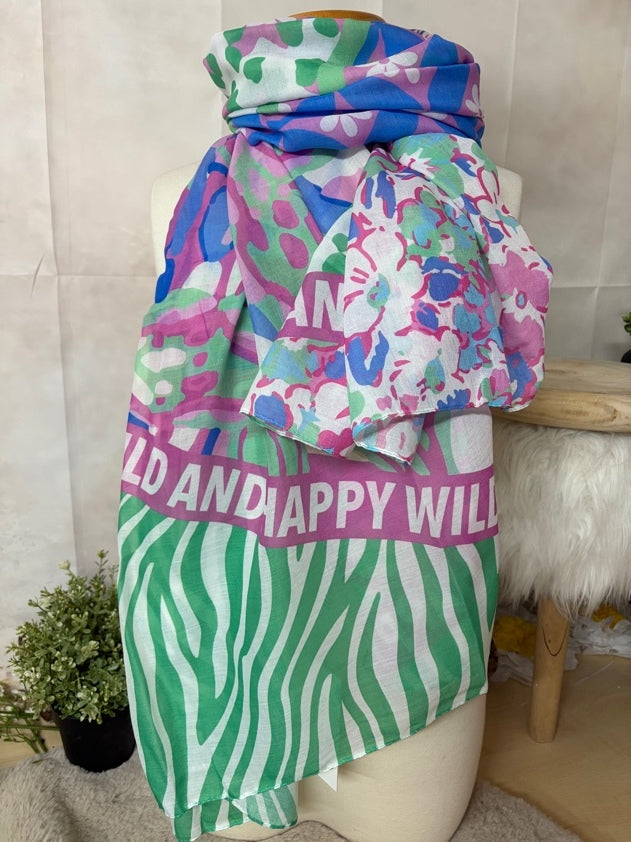 Zwillingsherz Schal „Wild and Happy“ in Multi