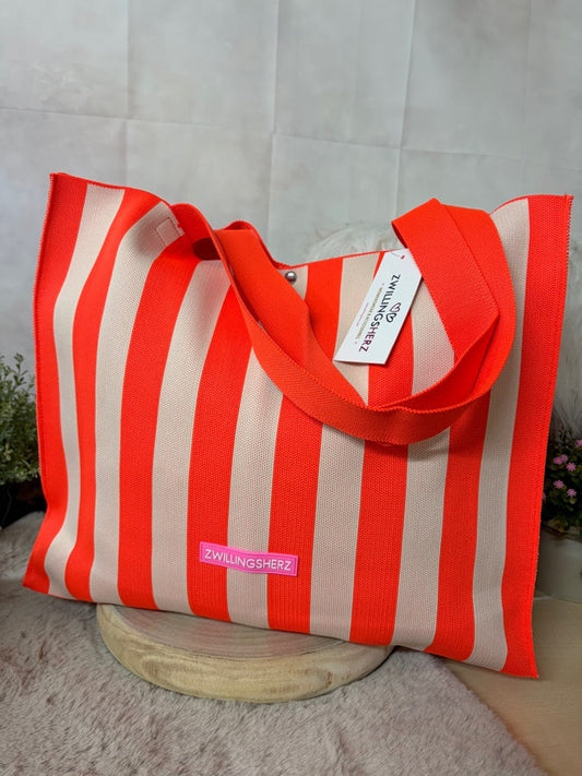 Zwillingsherz Shopper „Holland“ in Orange/ Beige