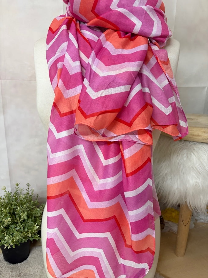 Zwillingsherz Schal „Zick Zack“ in Pink