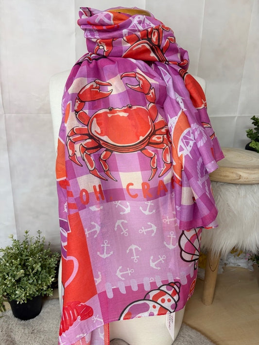Zwillingsherz Schal „Maritimes Patchwork“ in Pink