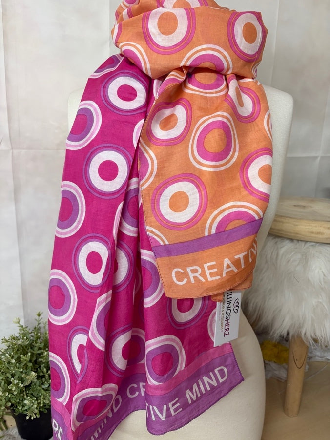Zwillingsherz Schal „Creative Mind“ in Pink Orange