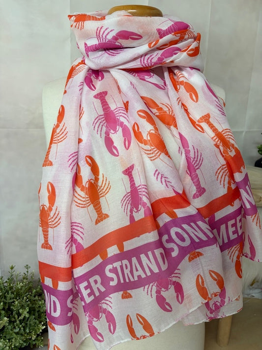 Zwillingsherz Schal „Lobster“ in Pink