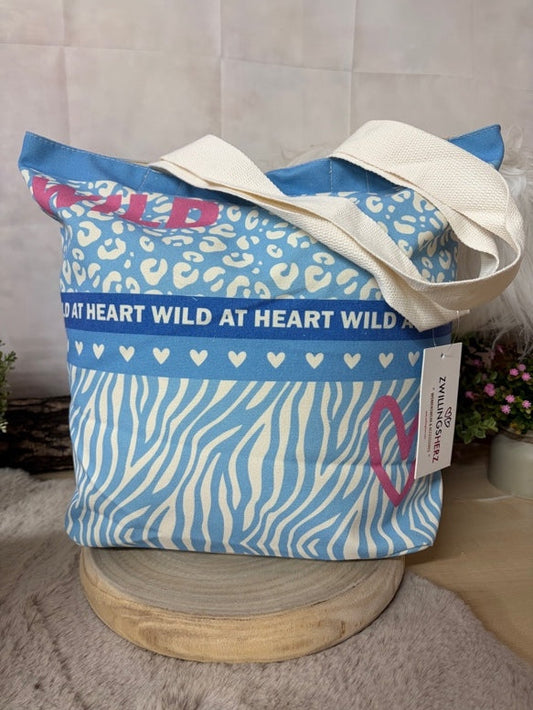 Zwillingsherz Shopper „Wild at Heart“ in Blau