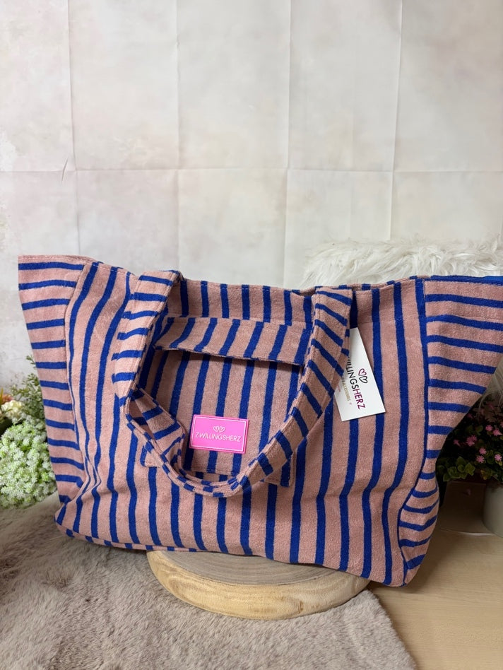 Zwillingsherz Shopper „Wien“ in Blau/ Rosa