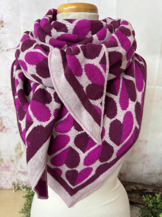 Dreieckstuch Greta – Rosa/ Beere