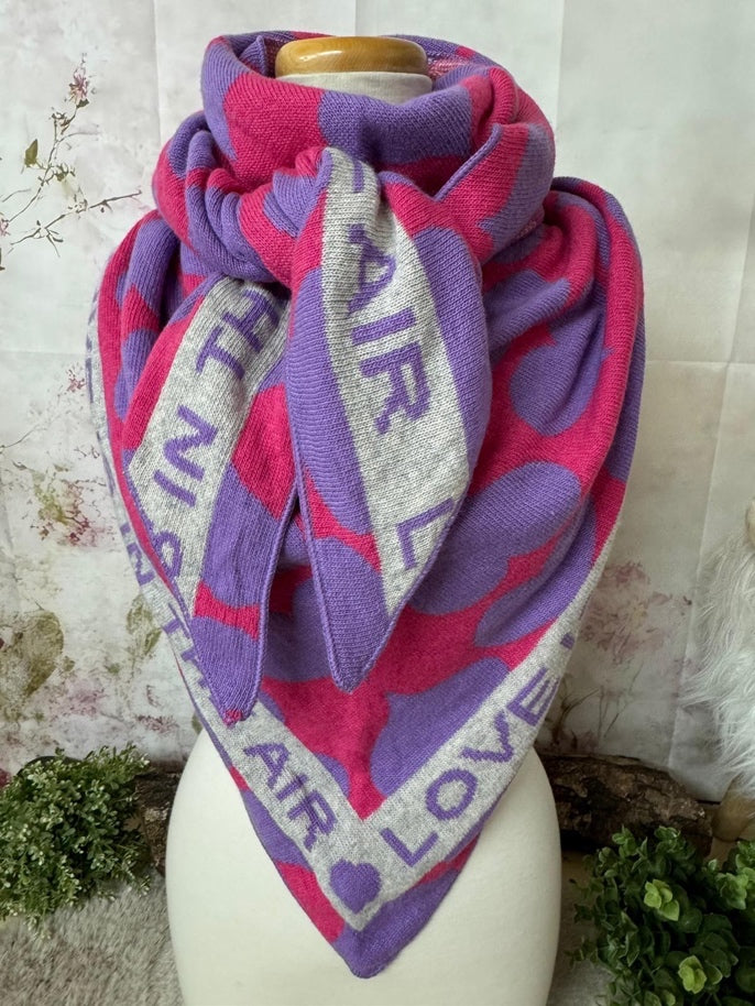 Dreieckstuch Love Is In The Air – Lila/ Pink