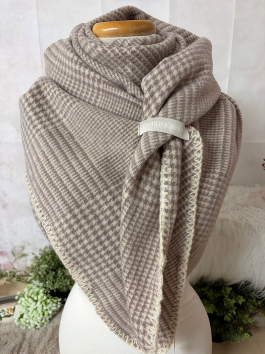 Zwillingsherz Dreieckstuch „Violetta“ in Braun/ Beige