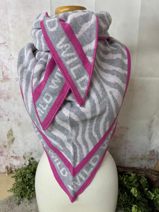 Dreieckstuch Wild – Rosa/ Grau/ Weiß