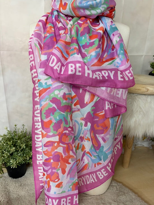 Zwillingsherz Schal „Be Happy Everyday“ in Multi