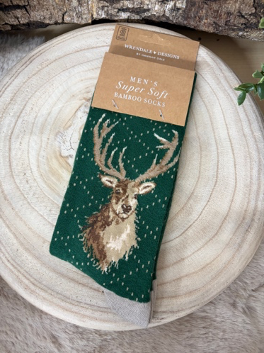 Wrendale Männersocken "Portrait of a Stag"