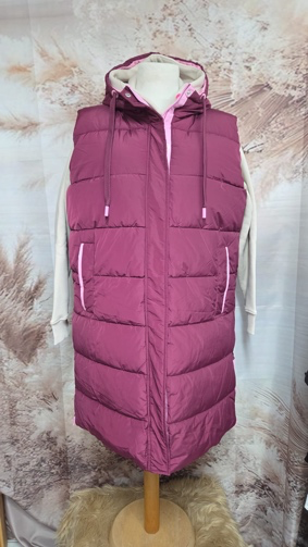 Zwillingsherz ärmelloser Steppmantel Pink